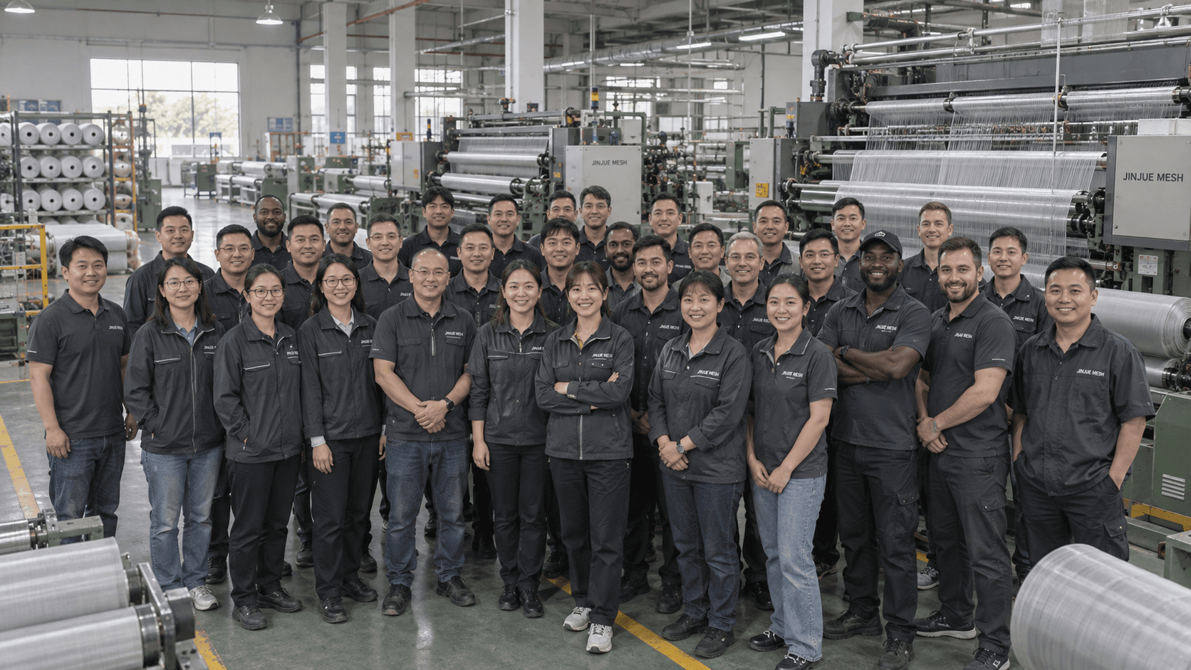Jinjue Mesh team in the textile workshop